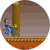 Покемоны на велосипеде