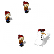 Детская игра в снежки
